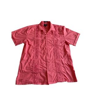 NWOT omega Italy Men's Coral Short Sleeve Shirt XL 17-17-1/2